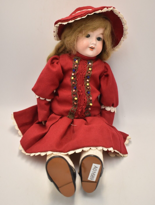 Antique Armand Marseille German 390 1 1/2 M Doll – Original Hair & Sleeping Eyes