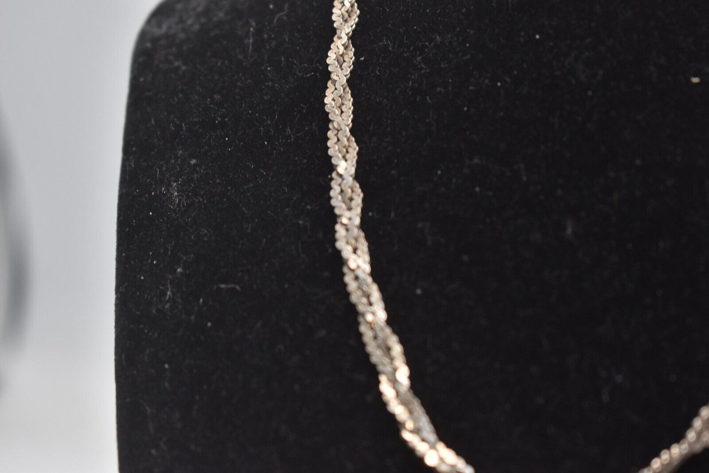 Vintage Sterling Silver 925 3 Strand Braided Necklace – 40cm