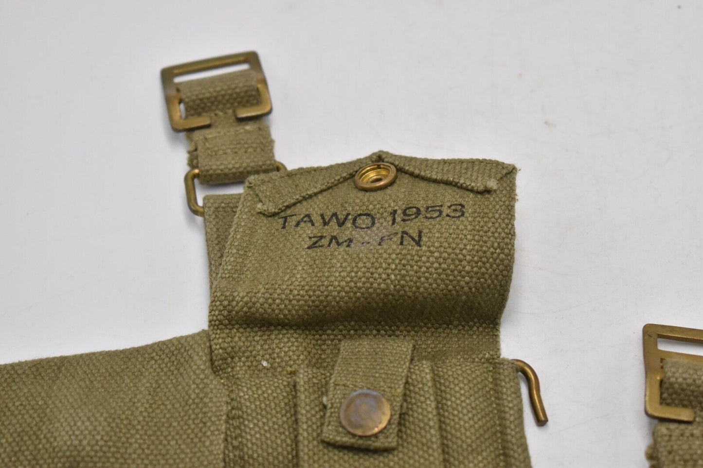 Belgian Army 1953 Dated Double Ammunition Pouches – Original Military Webbing