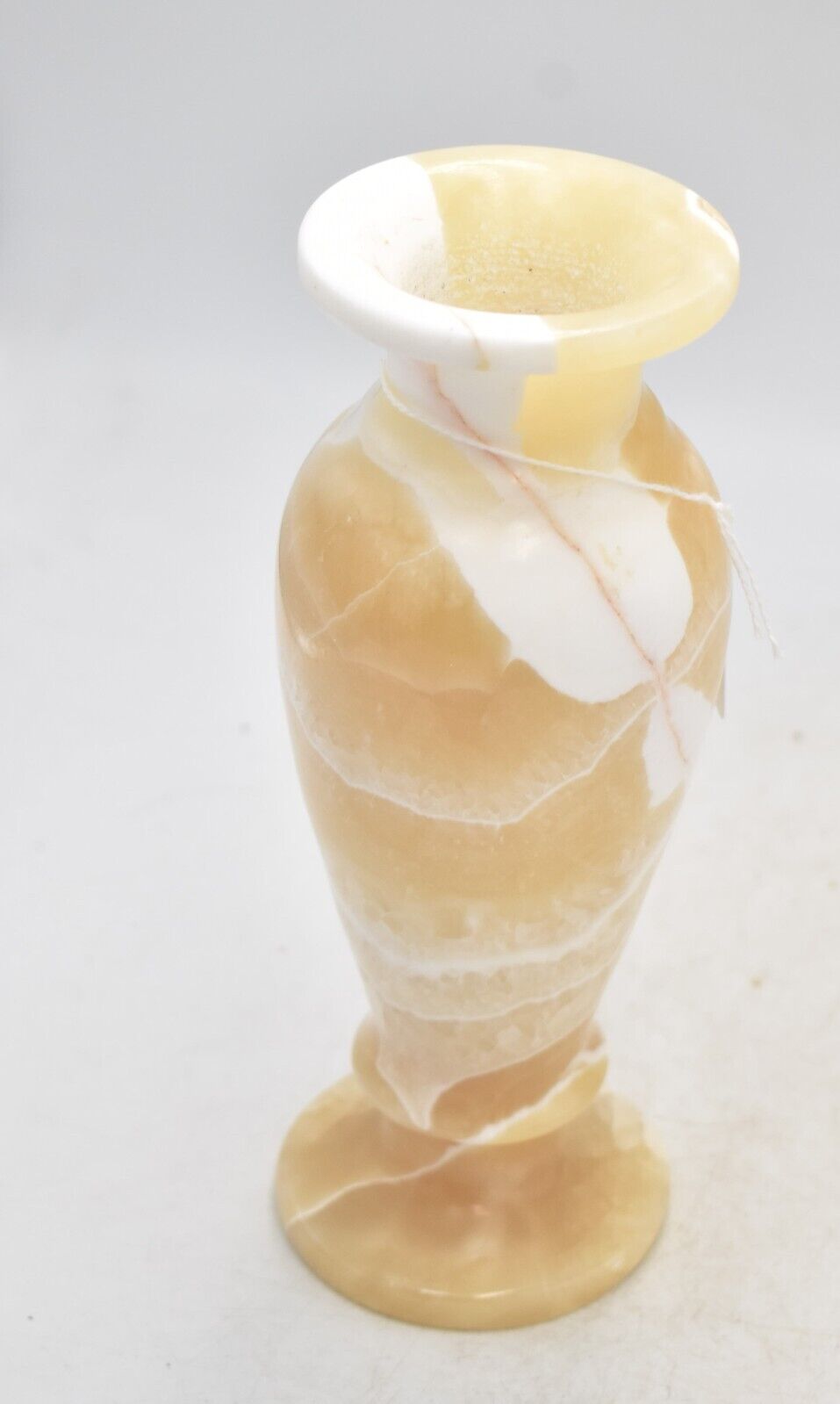 Vintage Onyx Marble Bud Vase – Hand Carved Decorative – 20cm