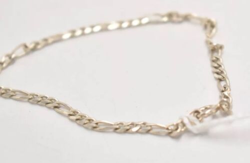 Vintage Sterling Silver 925 Figaro Chain Bracelet - 19cm