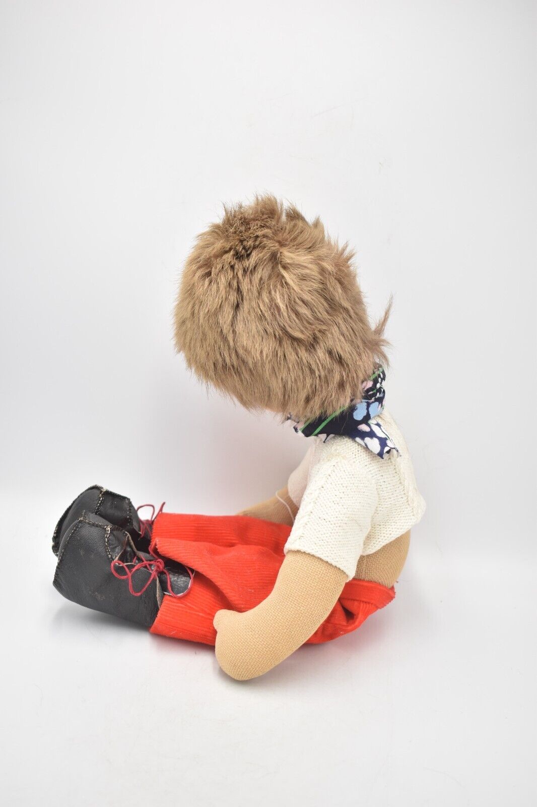 Vintage Felt Rag Doll with Clothes - 42cm