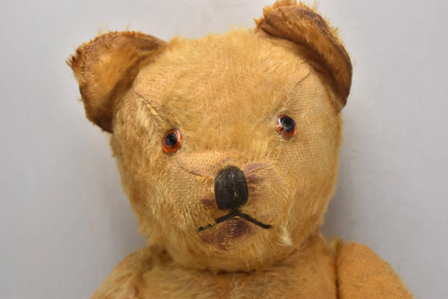 1930s Chad Valley English Mohair Vintage Teddy Bear Fully Jointed Glass Eyes