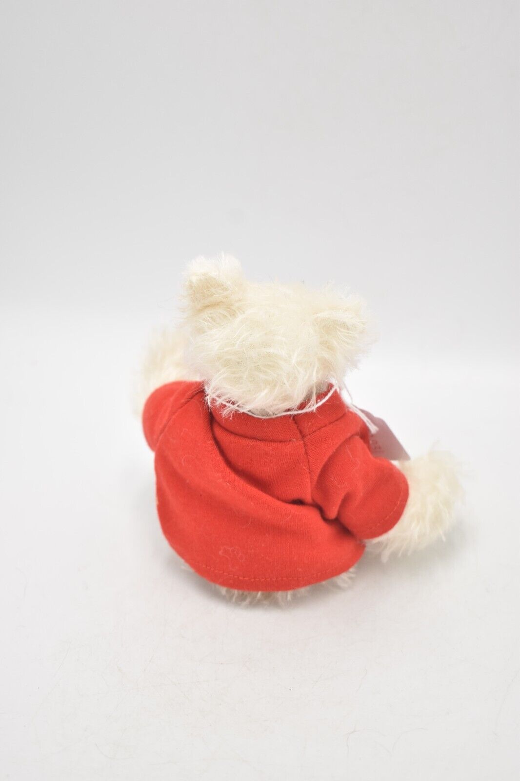 Vintage Artist Teddy Bear White Mohair Red Lifeboats Top Fully Jointed 18cm