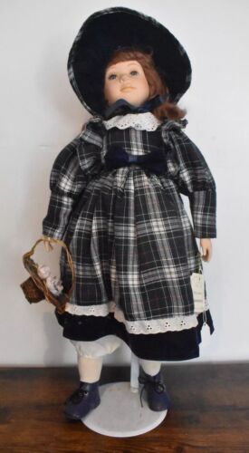 Vintage The Leonardo Collection Gertrude Large Porcelain Doll – Retired & Tagged, 60cm