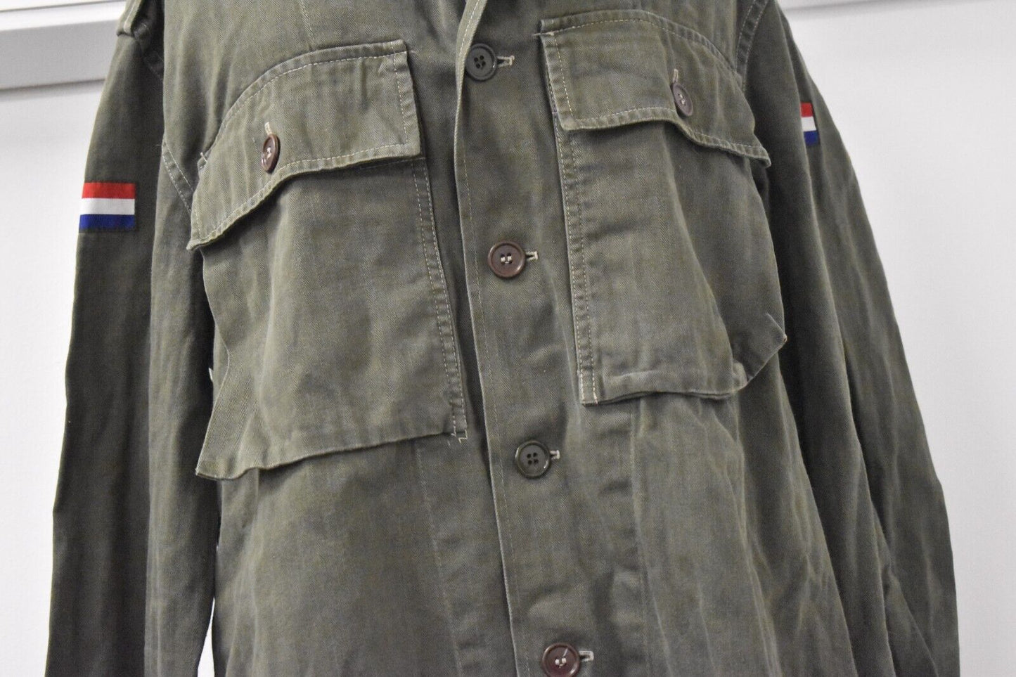 Vintage 1959 Dutch Army Fatigue Utility Shirt – Chest 38" – Authentic Military