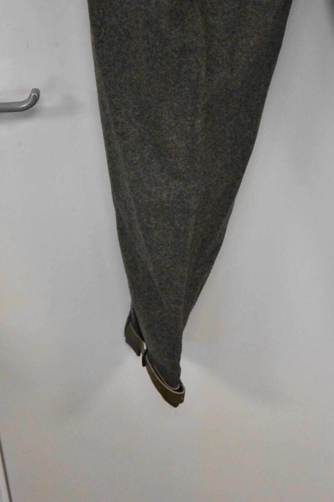 Swedish Army WWII Olive Grey Wool Field Trousers with Leather Straps Dated 1941