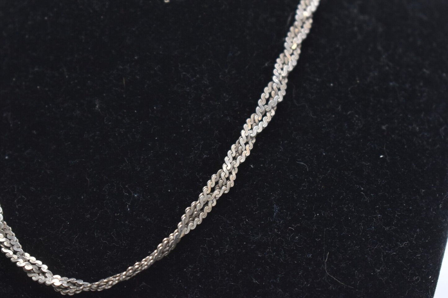 Vintage Sterling Silver 925 3 Strand Braided Necklace – 40cm