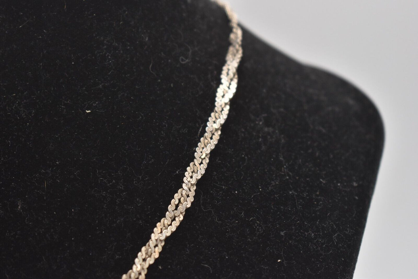 Vintage Sterling Silver 925 3 Strand Braided Necklace – 40cm