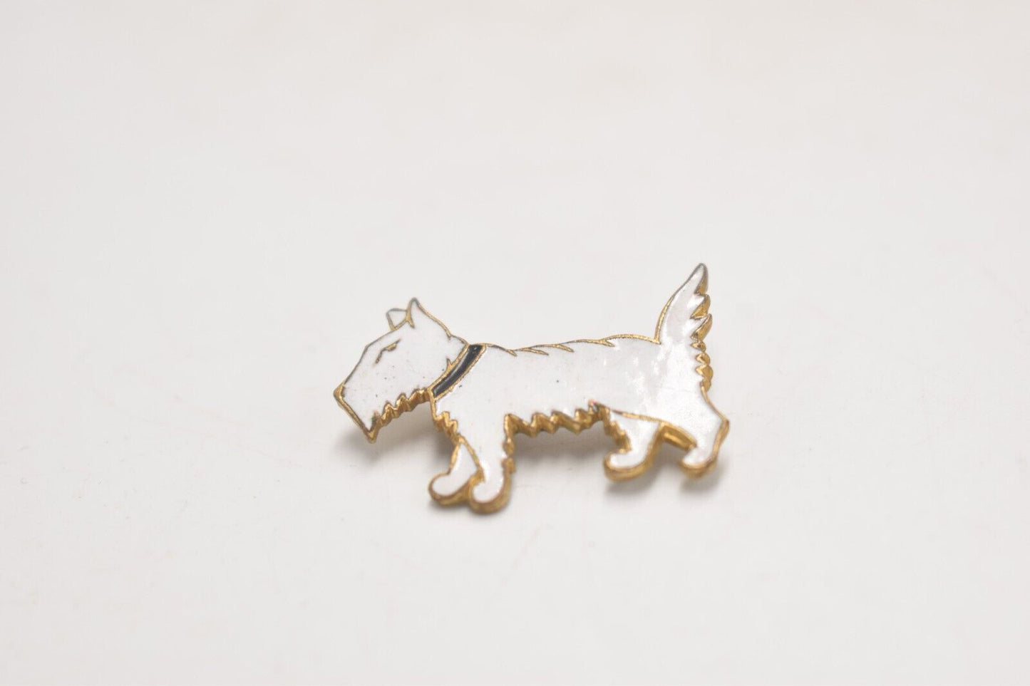 Vintage White Scottie Dog Pin Badge/Brooch