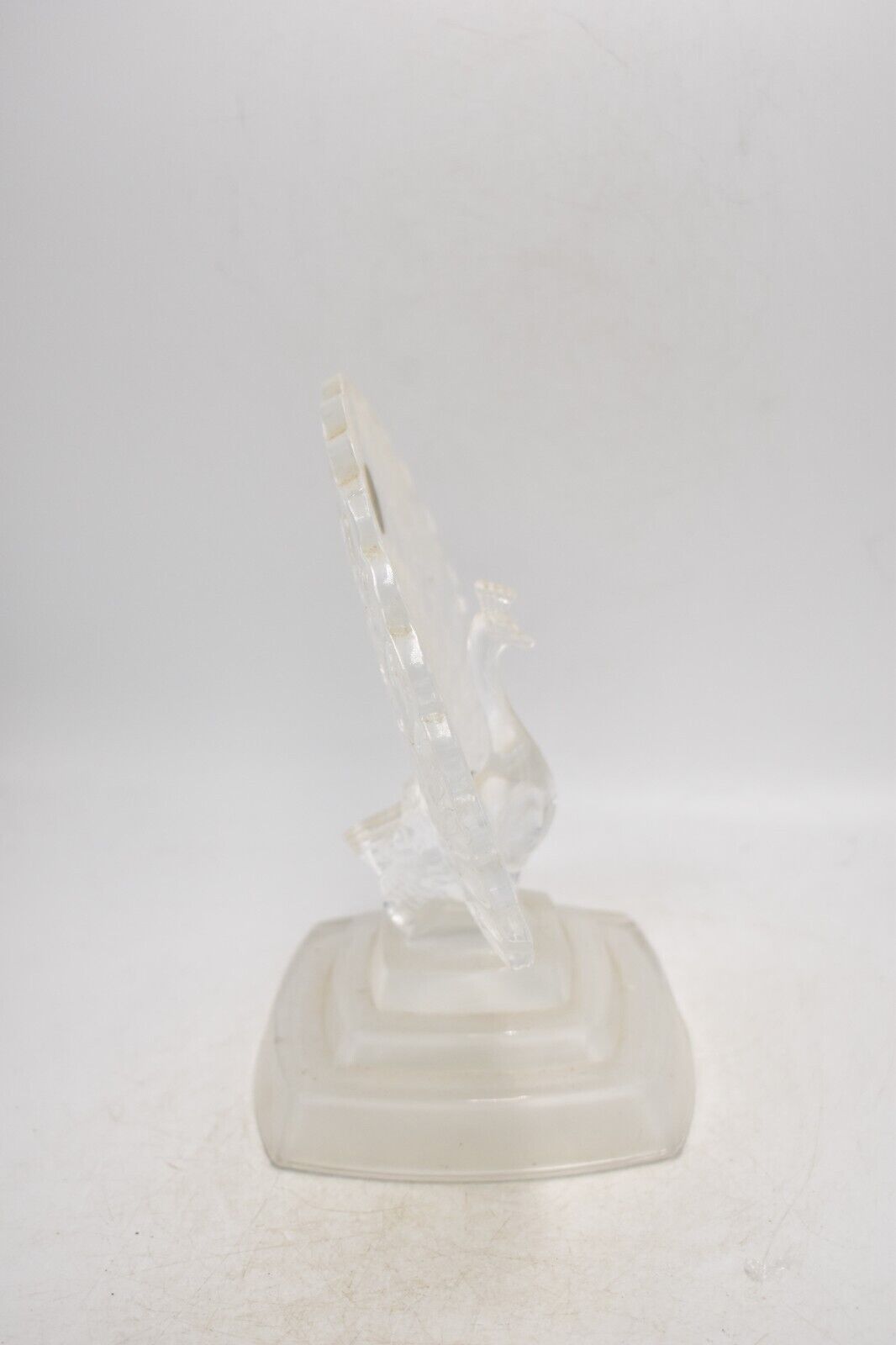 Vintage Cristal d’Arques Lead Crystal Peacock Ornament Figurine Clear Glass