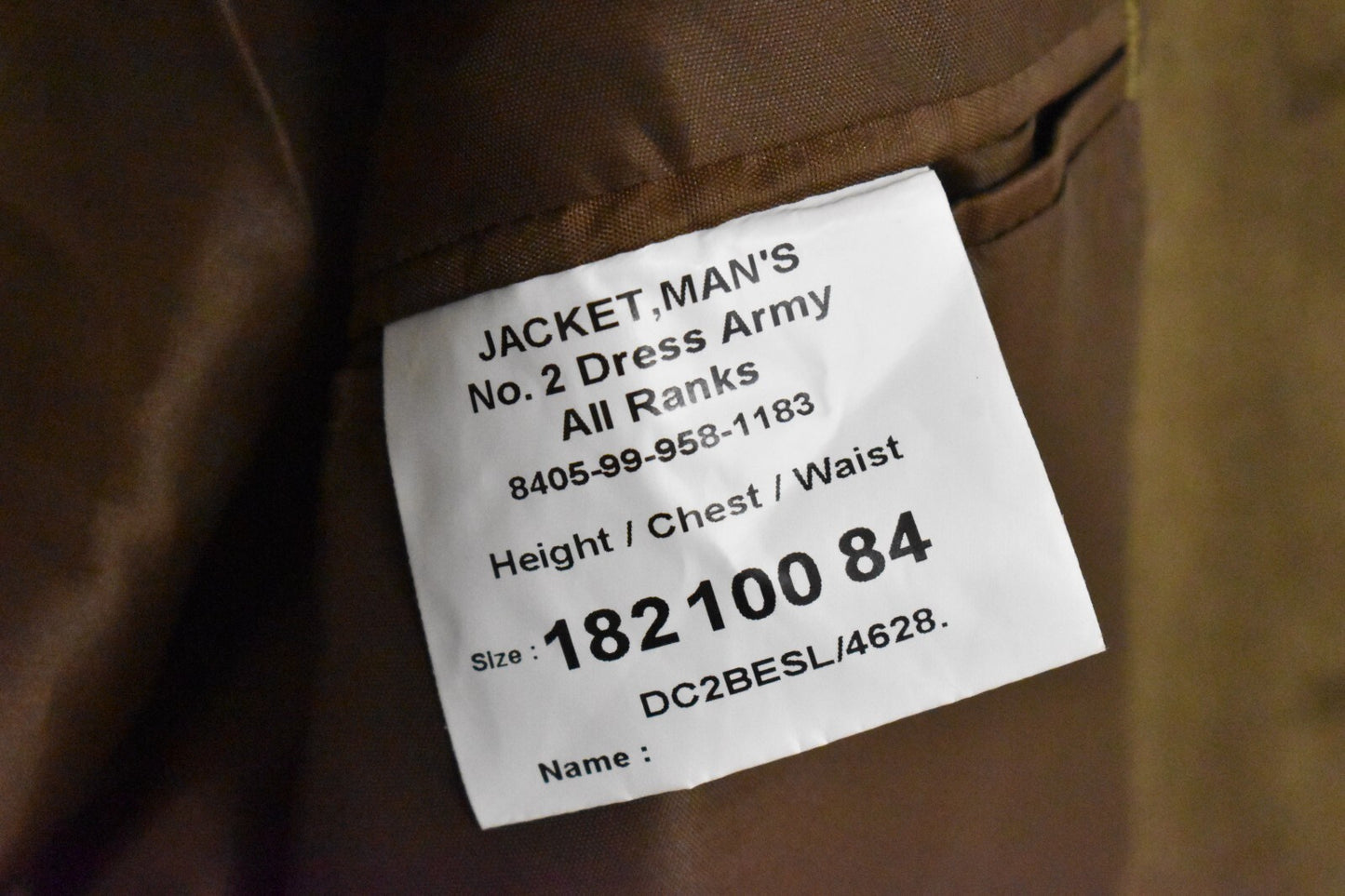 British Army Men’s No. 2 Dress Jacket – Yorkshire Regiment – Size 182/100/84