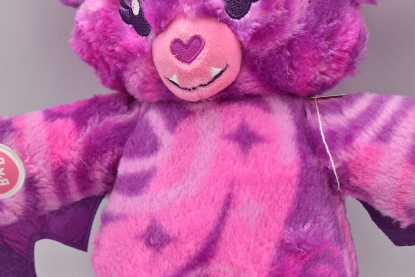 Build-A-Bear Midnight Shimmer Bat – Pink Swirl Purple Plush Vampire Halloween