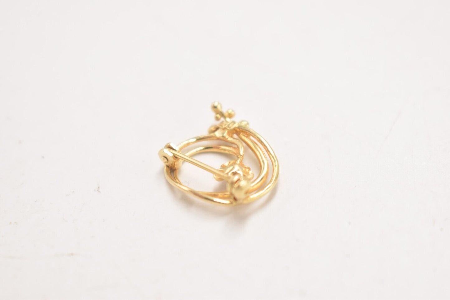 Vintage Amos Germany 14ct Gold Plated Garnet Floral Brooch
