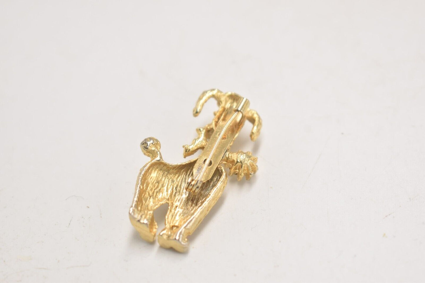 Vintage Poodle Dog Gold Tone and Rhinestone Brooch – Women's Jewellery