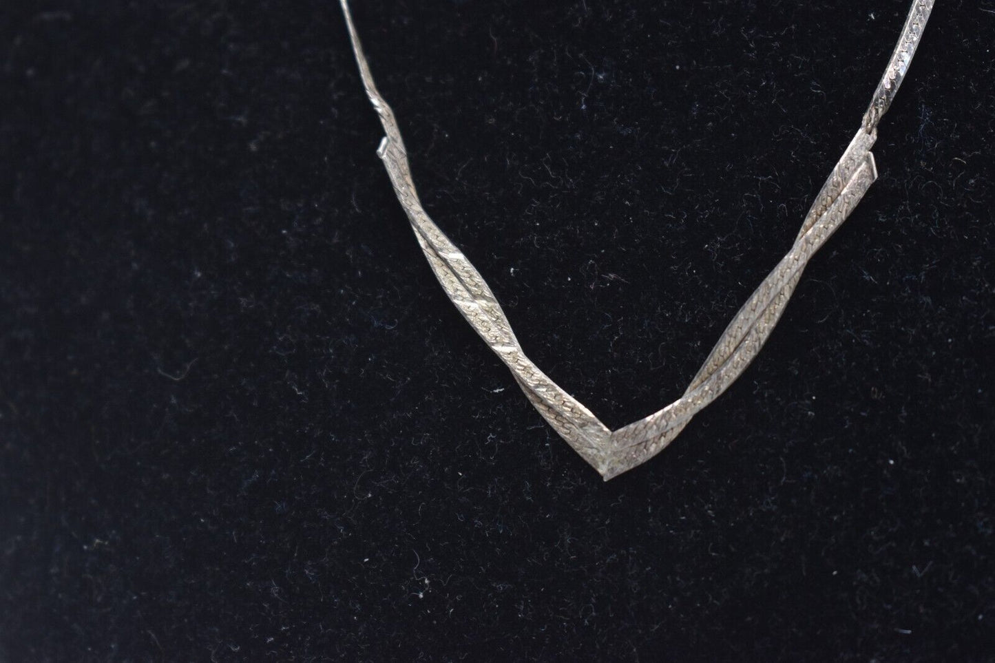 Vintage Sterling Silver 925 Herringbone Necklace 40cm