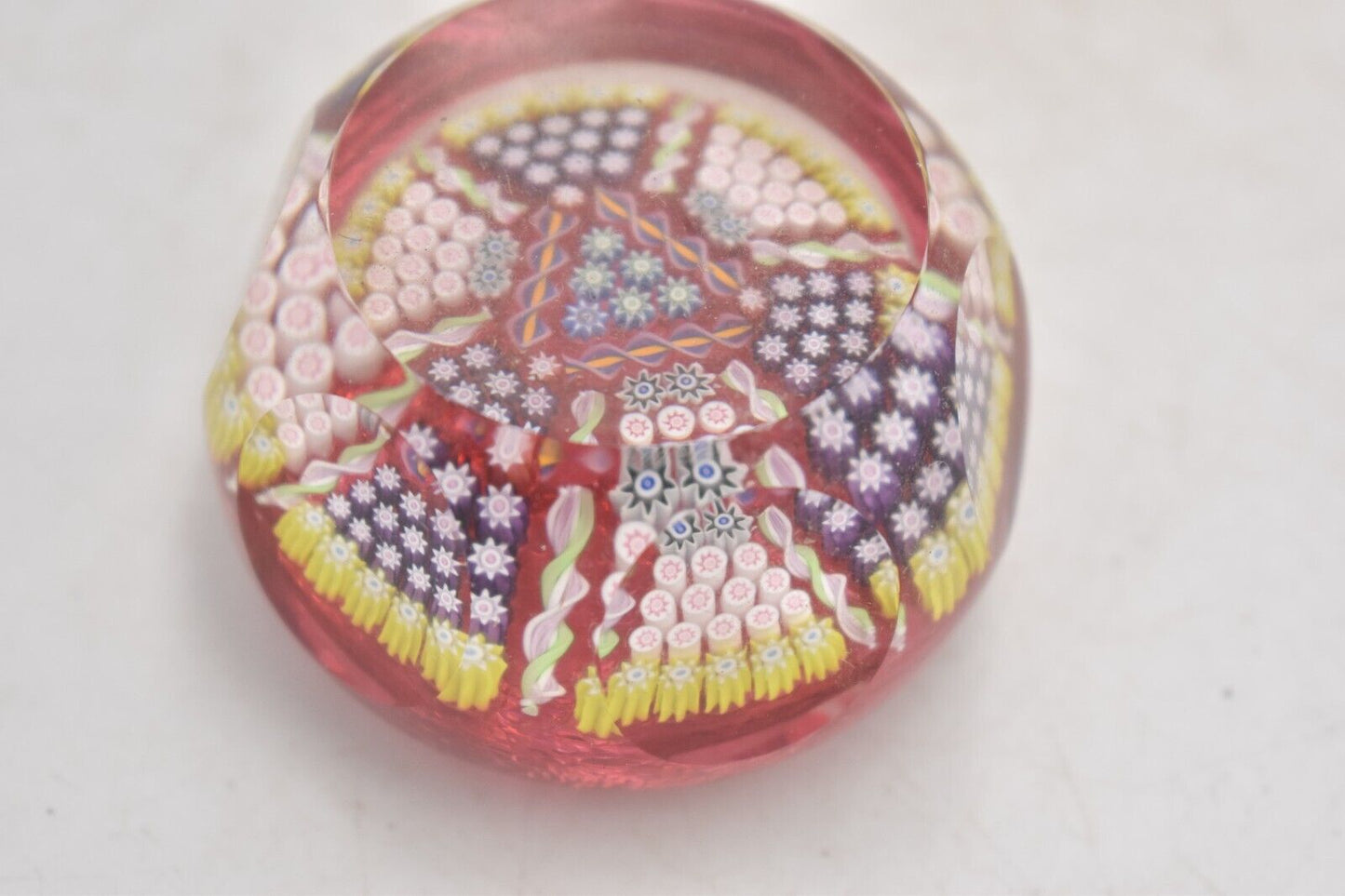Vintage Perthshire Millefiori and Radial Twist Paperweight Decorative Art Glass
