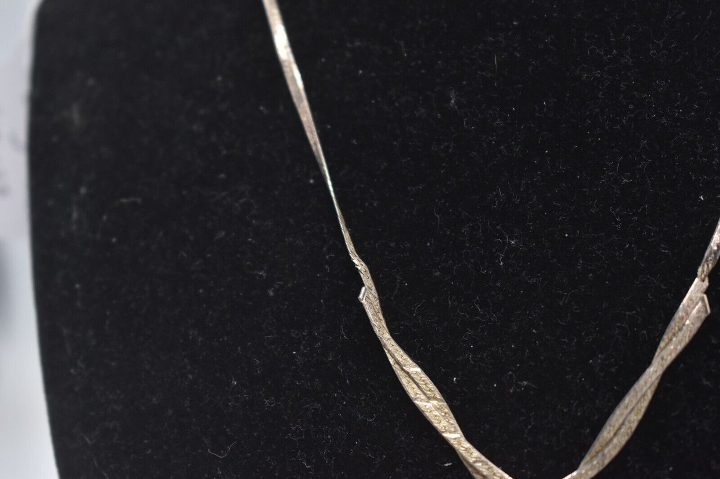 Vintage Sterling Silver 925 Herringbone Necklace 40cm
