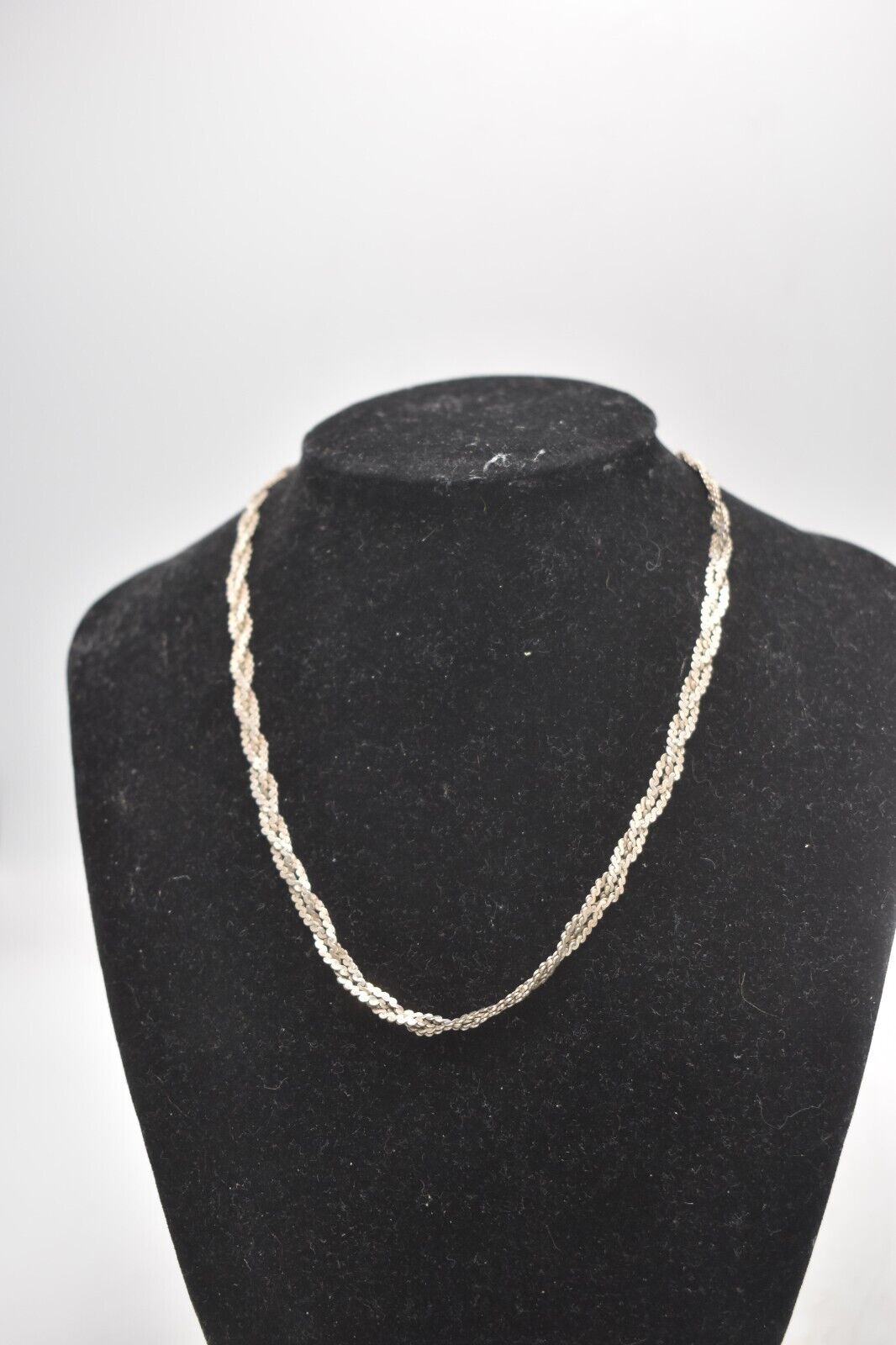 Vintage Sterling Silver 925 3 Strand Braided Necklace – 40cm