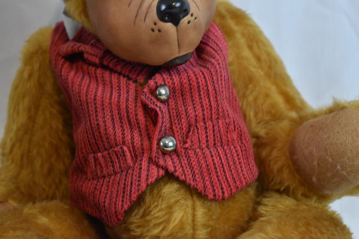 Vintage Georgette Zlomke Style Ceramic Face Artist Teddy Bear – Fully Jointed