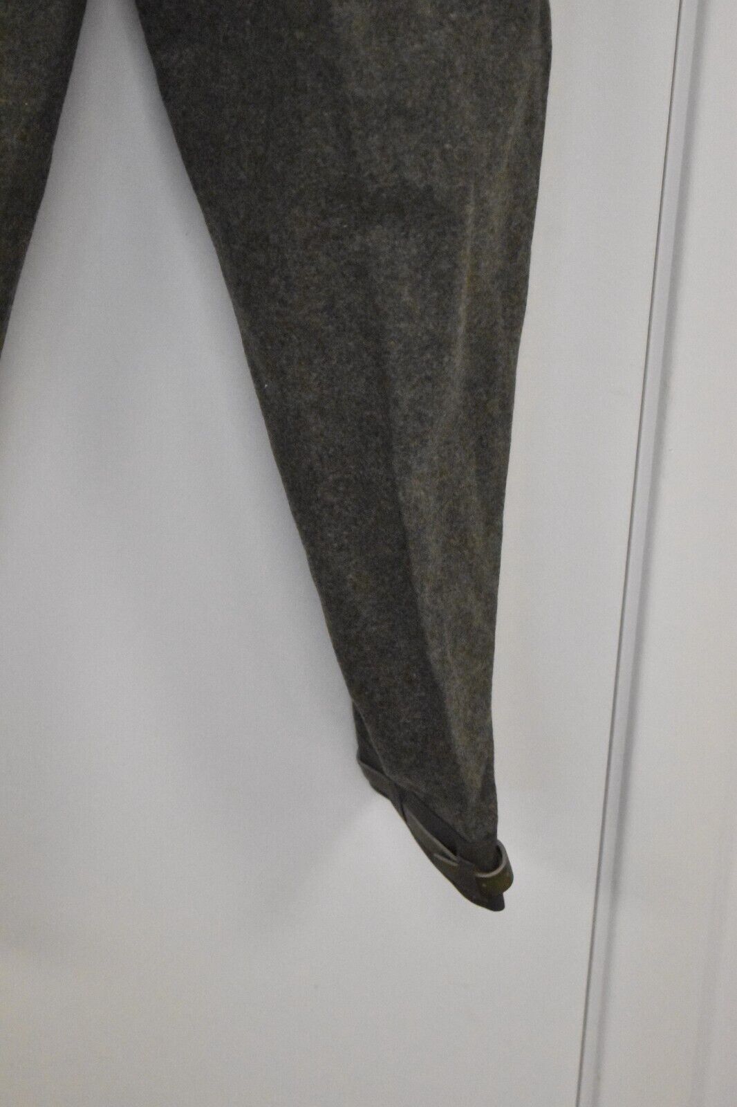 Swedish Army WWII Olive Grey Wool Field Trousers with Leather Straps Dated 1941