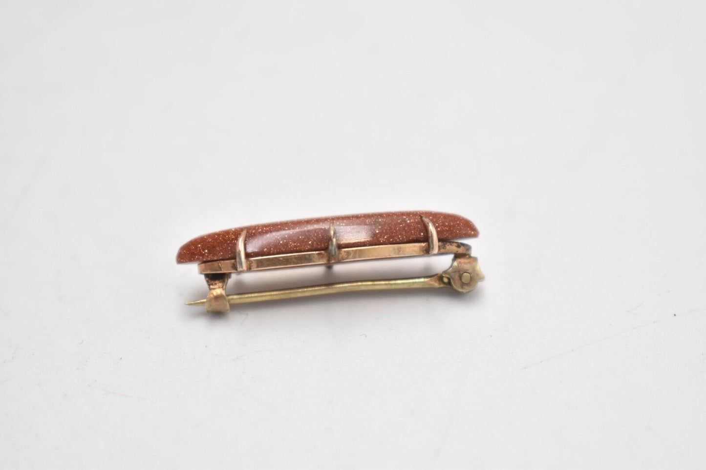 Antique 18th Century Georgian 9ct Gold and Goldstone Brooch Vintage Collectible