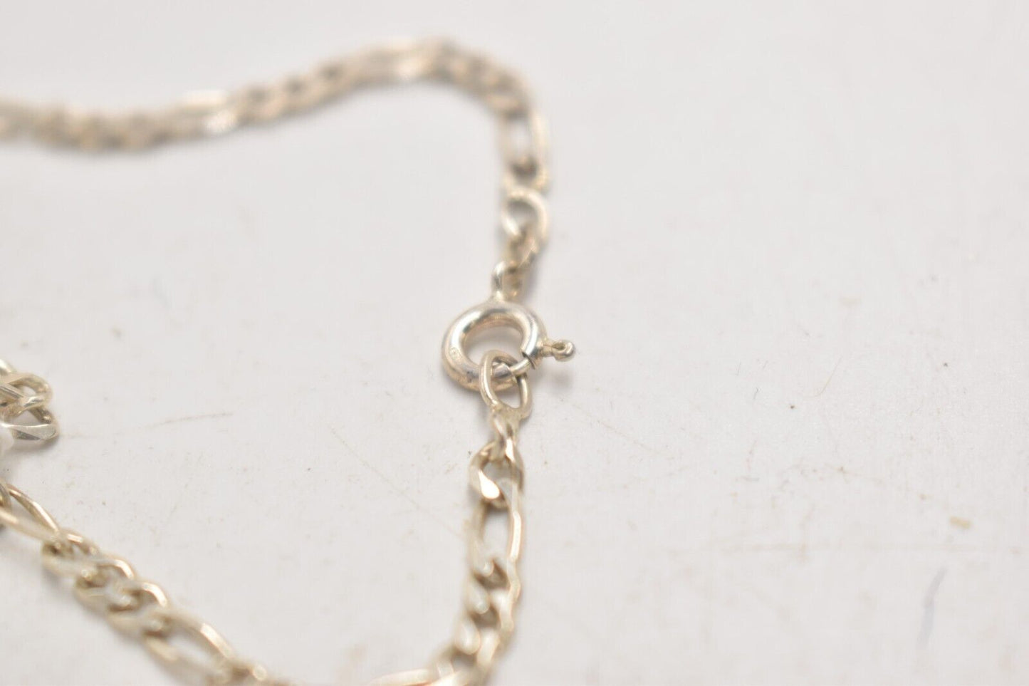 Vintage Sterling Silver 925 Figaro Chain Bracelet - 19cm