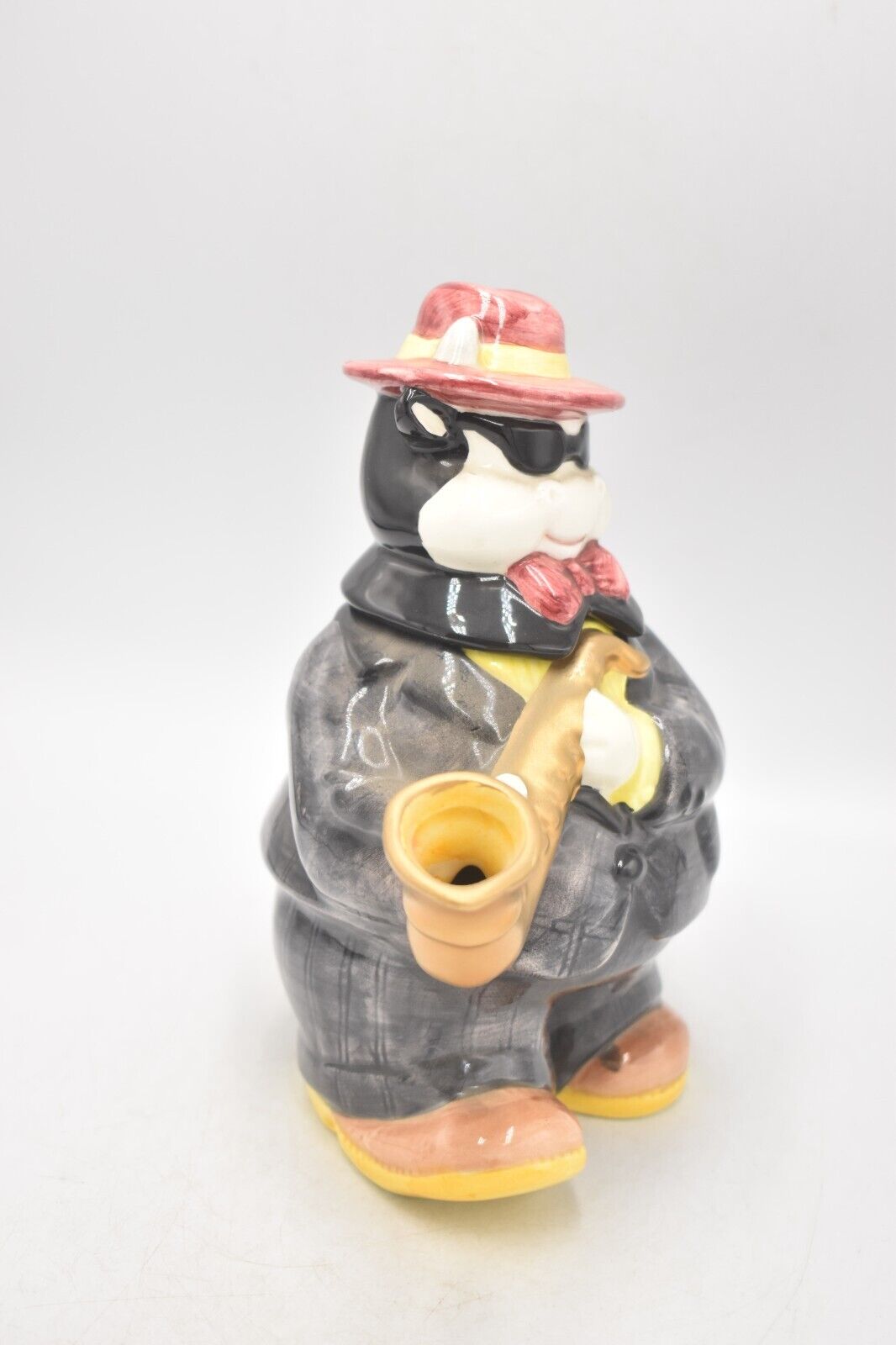 Vintage 1993 Fitz & Floyd Omnibus Saxophone Playing Cow Teapot – Decorative