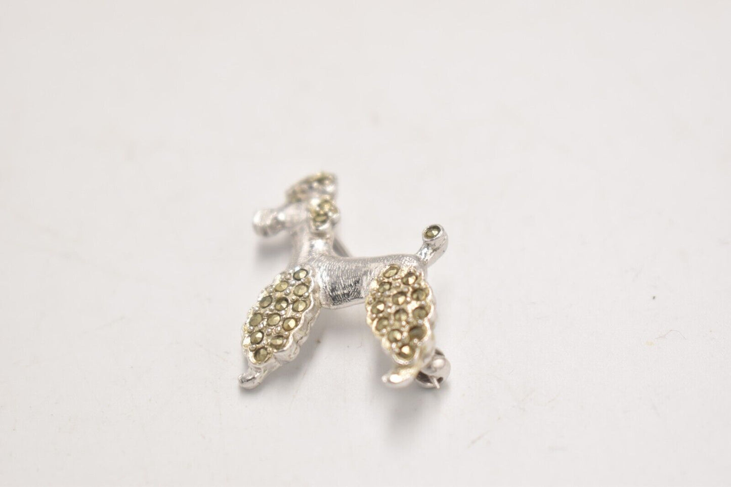 Vintage Silver Tone and Marcasite Poodle Dog Brooch – Women's Jewellery