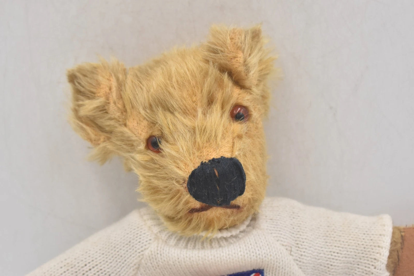 Vintage 1940s English Mohair Teddy Bear Jointed Head 30cm Collectible