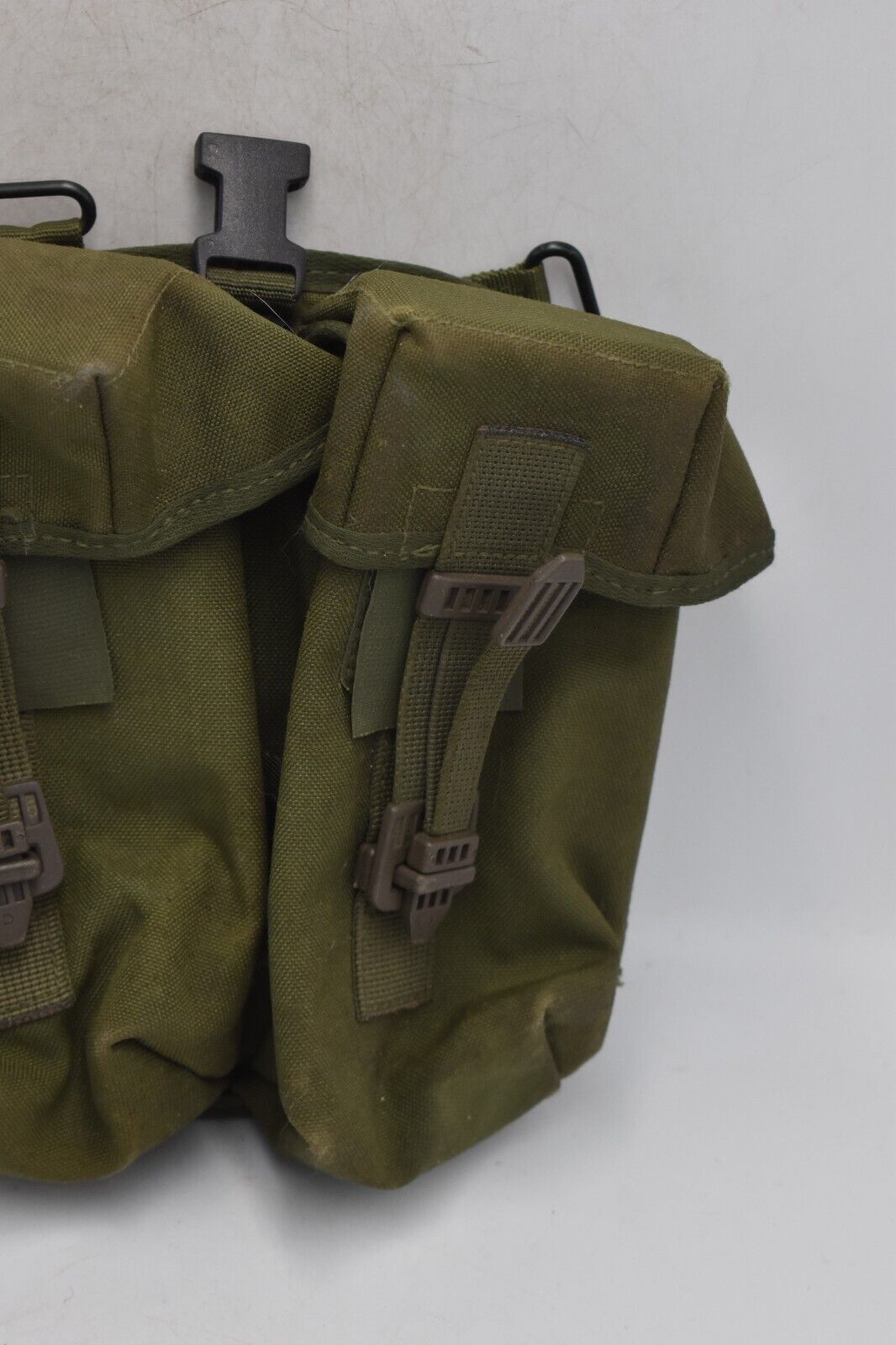 British Army Olive Green PLCE Left Hand Double Ammunition Pouch – Dated 1989