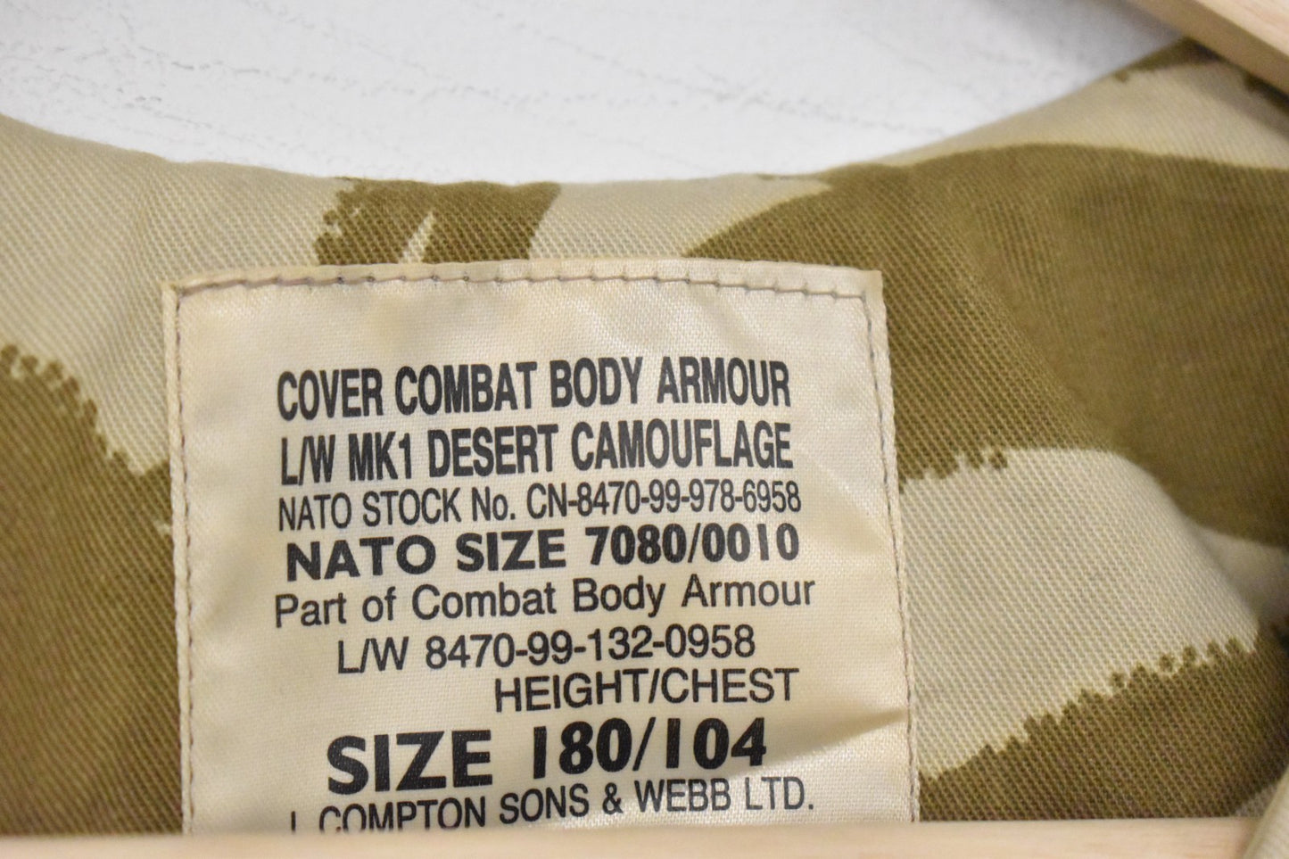 British Army CBA Combat Desert DP Cover 180/104