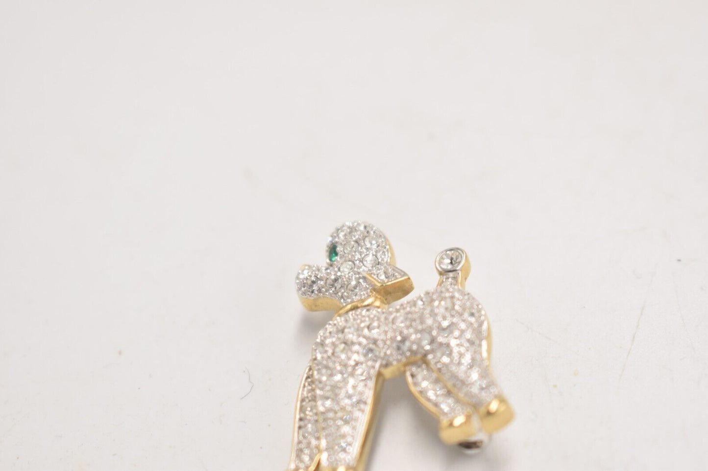 Vintage Poodle Dog Gold Plated and Diamante Brooch – Women's Jewellery