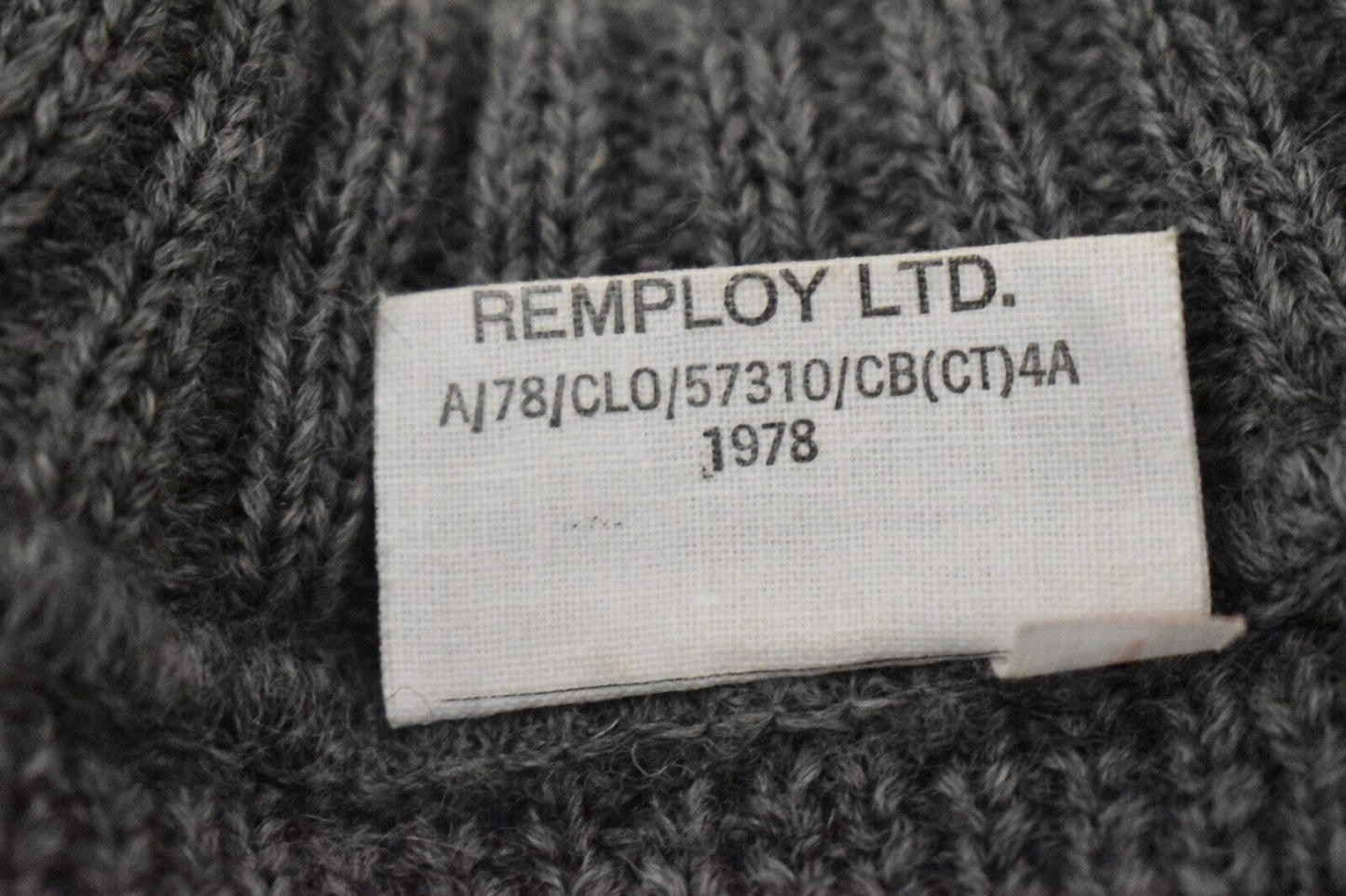 British Army Women’s Grey Wool Jersey Pullover Jumper 1978 Size 2 Broad Rib