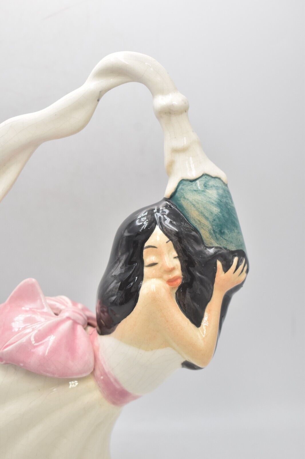 Vintage 1980s Torpor Ware Lady Popping Champagne Teapot - Decorative Collectible