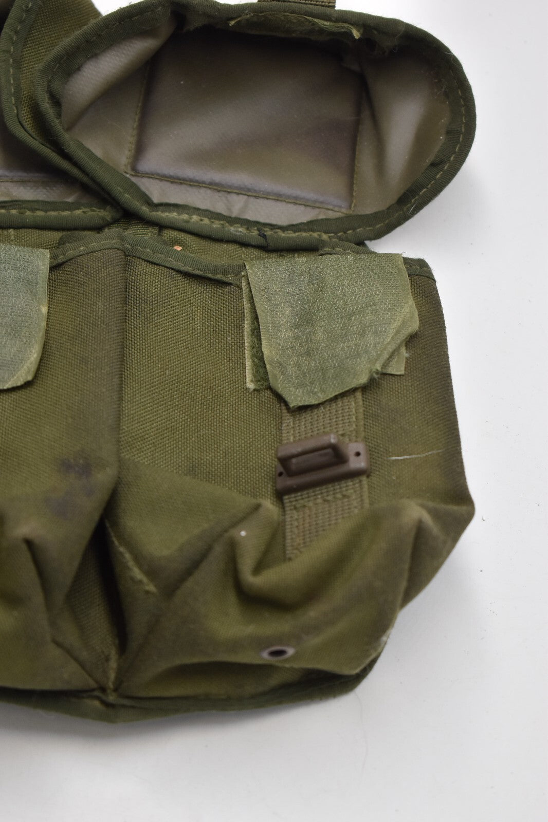 British Army Olive Green PLCE Right Hand Double Ammunition Pouch Dated 1990
