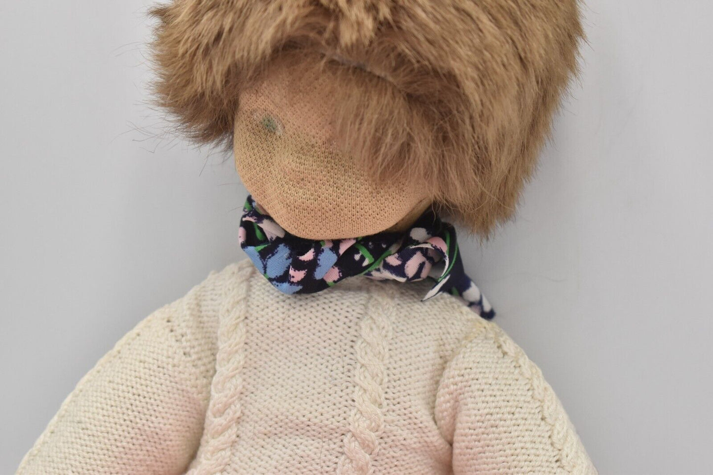 Vintage Felt Rag Doll with Clothes - 42cm