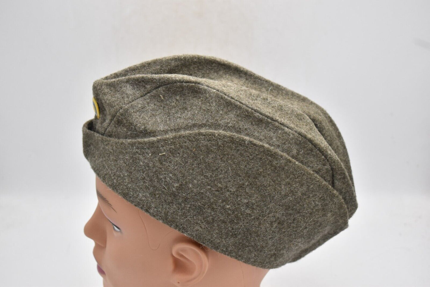WWII Era Swedish Army Winter Wool Side Cap Military Field/Garrison Cap, Size 57
