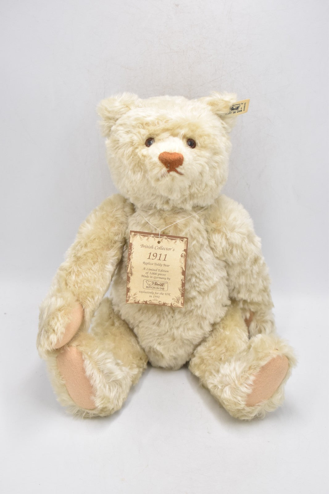 Steiff Replica 1911 Teddy Bear 1992 British Collectors Limited Edition 406645