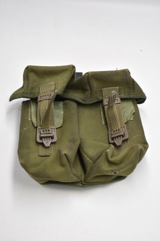British Army Olive Green PLCE Right Hand Double Ammunition Pouch Dated 1990