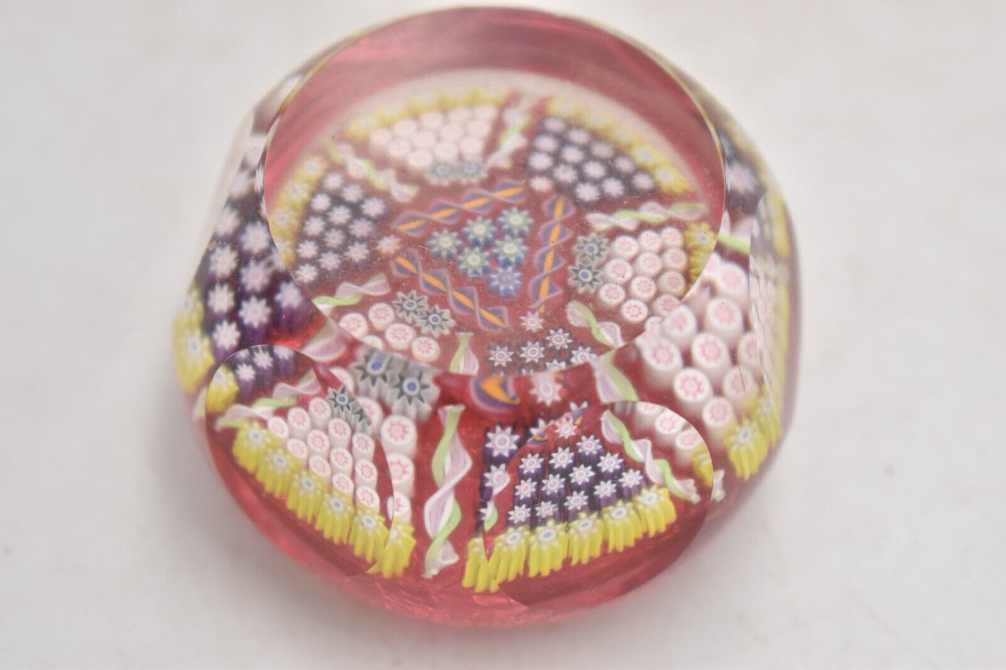 Vintage Perthshire Millefiori and Radial Twist Paperweight Decorative Art Glass