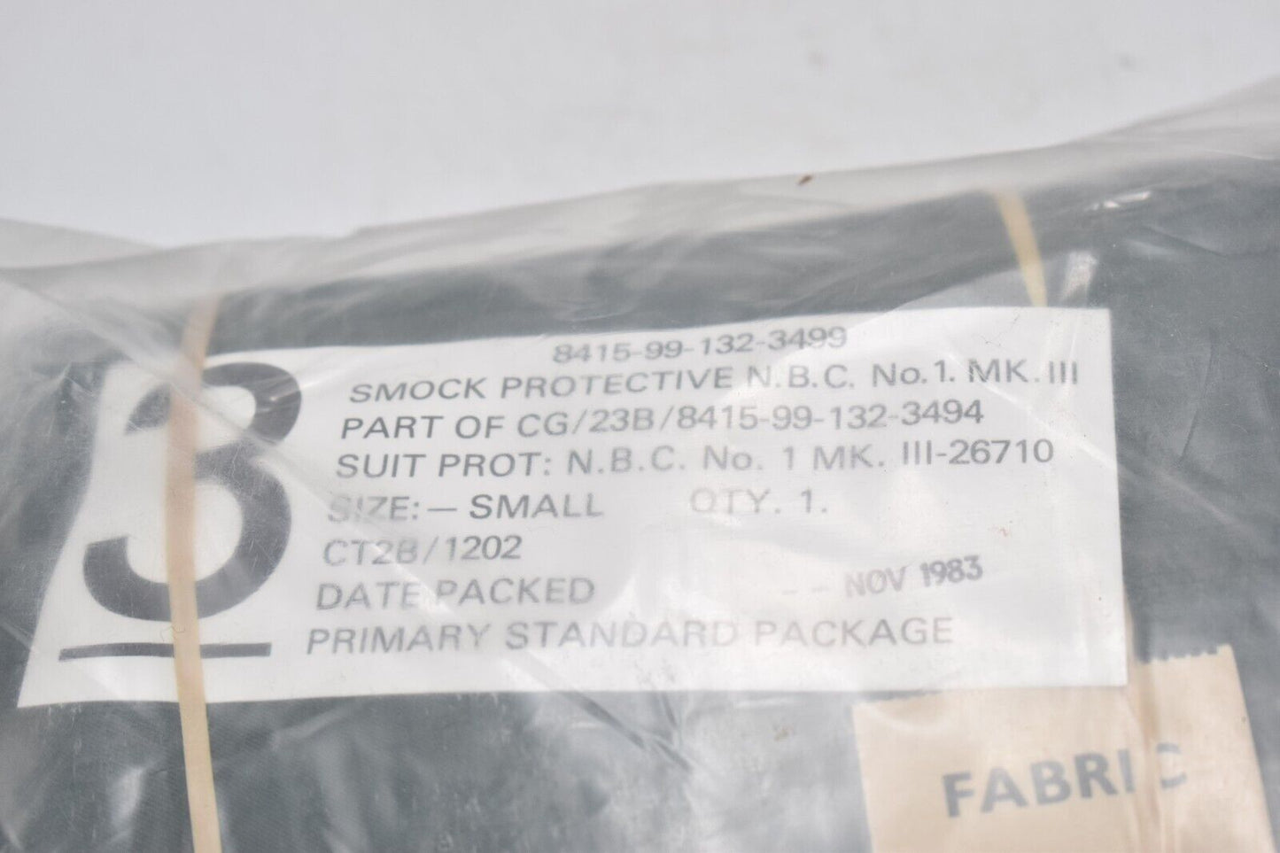 British Army NBC Suit No.1 Mk3 – Size Small – Smock & Trousers – Sealed & Unused