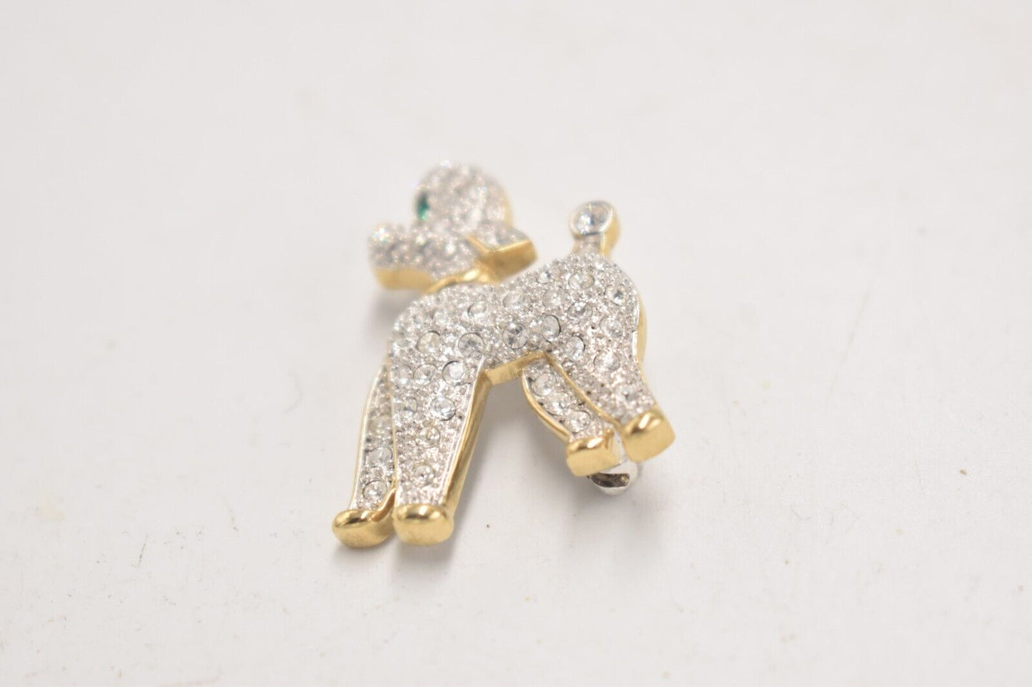 Vintage Poodle Dog Gold Plated and Diamante Brooch – Women's Jewellery