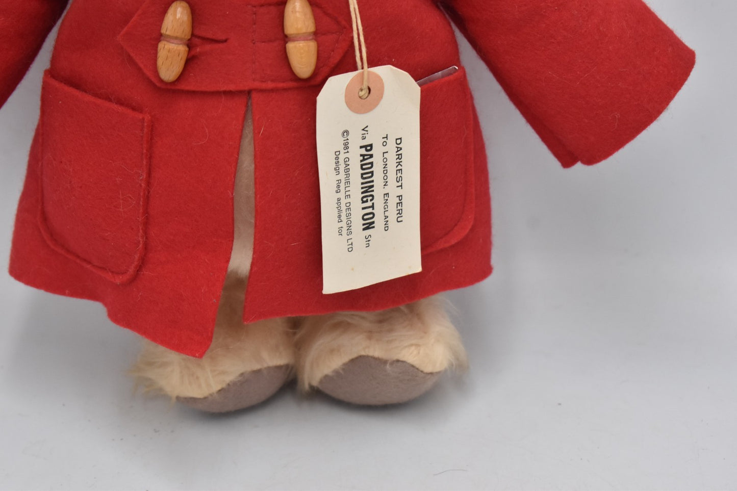 Vintage 1981 Gabrielle Paddington Bear – 35cm – Original Coat, Hat & Tag