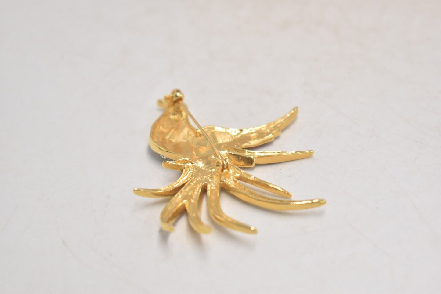 Vintage Seta Bird of Paradise Brooch – Gold Tone, Rhinestone & Enamel