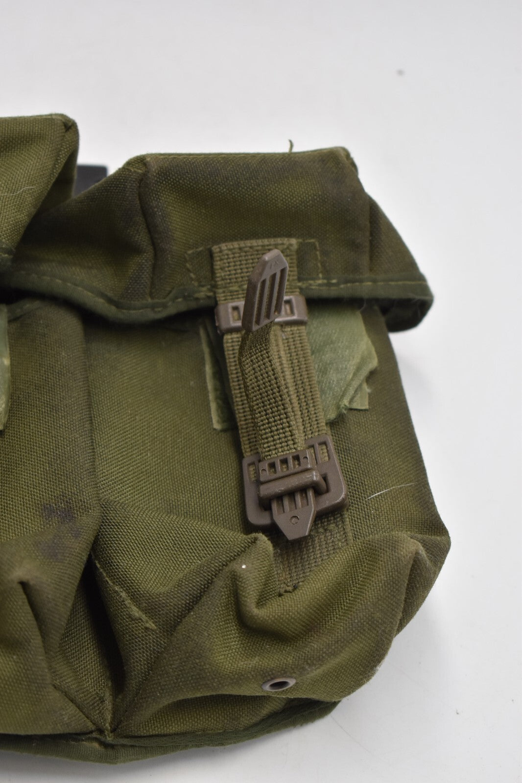 British Army Olive Green PLCE Right Hand Double Ammunition Pouch Dated 1990