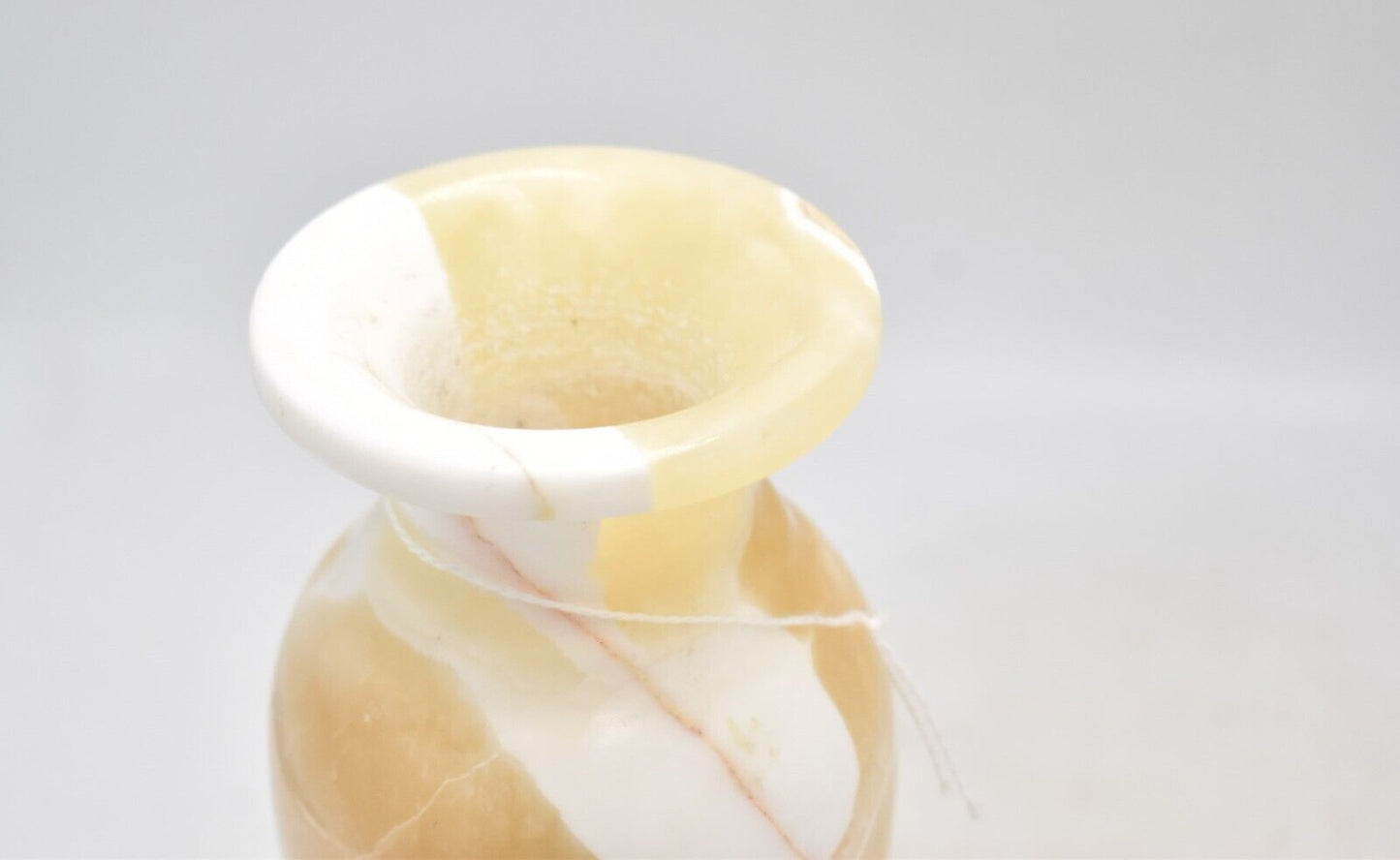 Vintage Onyx Marble Bud Vase – Hand Carved Decorative – 20cm