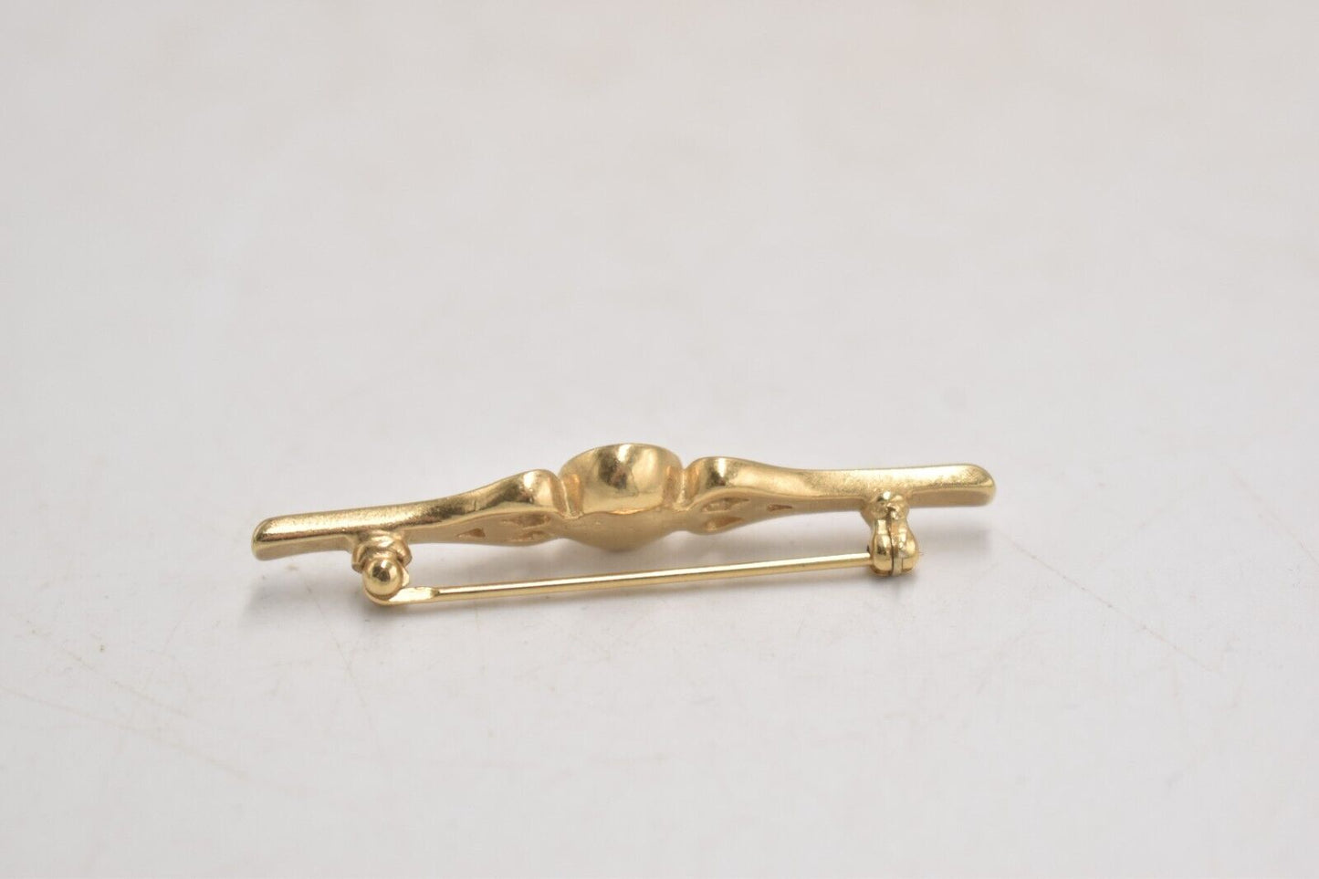 Vintage Gold Tone Diamante Bar Brooch