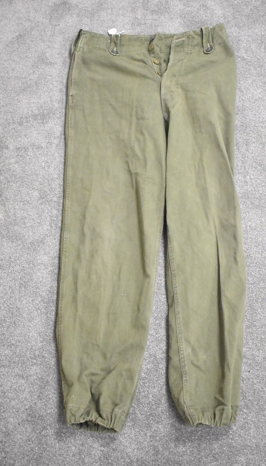 British Army Green Overalls Trousers – Size 34" Waist – Dated 1966