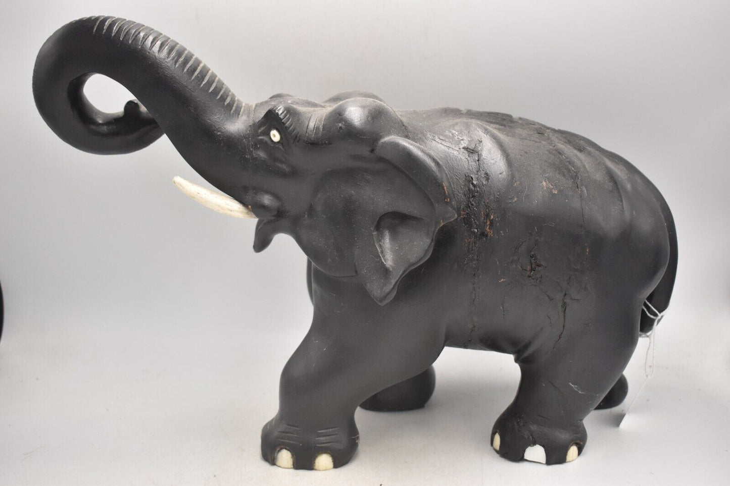 Antique Vintage Black Wood Ebony Decorative Elephant Statue Figurine – 4.7KG